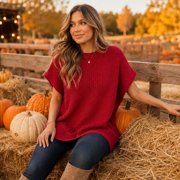 LOFT Sweaters - Loft Poncho Womens XS / Small Red New with Tag Oversized Boxy Sweater Ladies